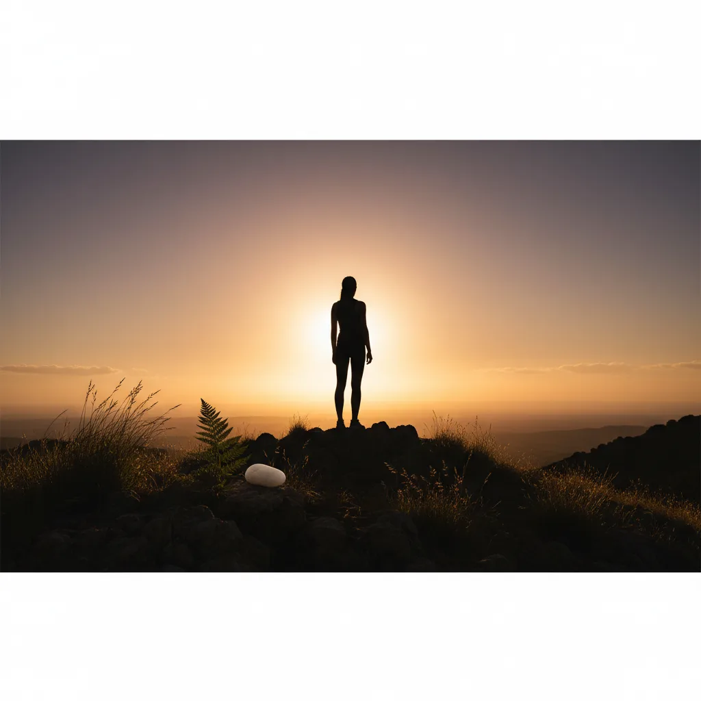 Active lifestyle silhouette at sunset - food supplement for active lifestyle women men